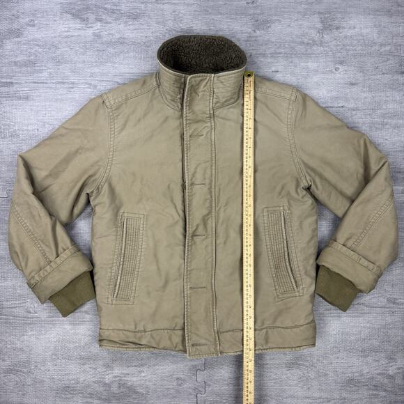 Vintage Abercrombie Fitch Adirondack Jacket Mens Medium Sherpa Canvas Distressed - Picture 3 of 11